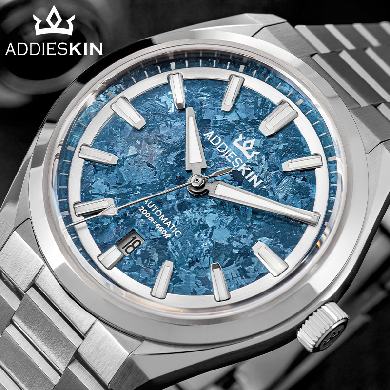 Men Accessories Box - ADDIESKIN K006 Blue Crystallized Titanium Dial
