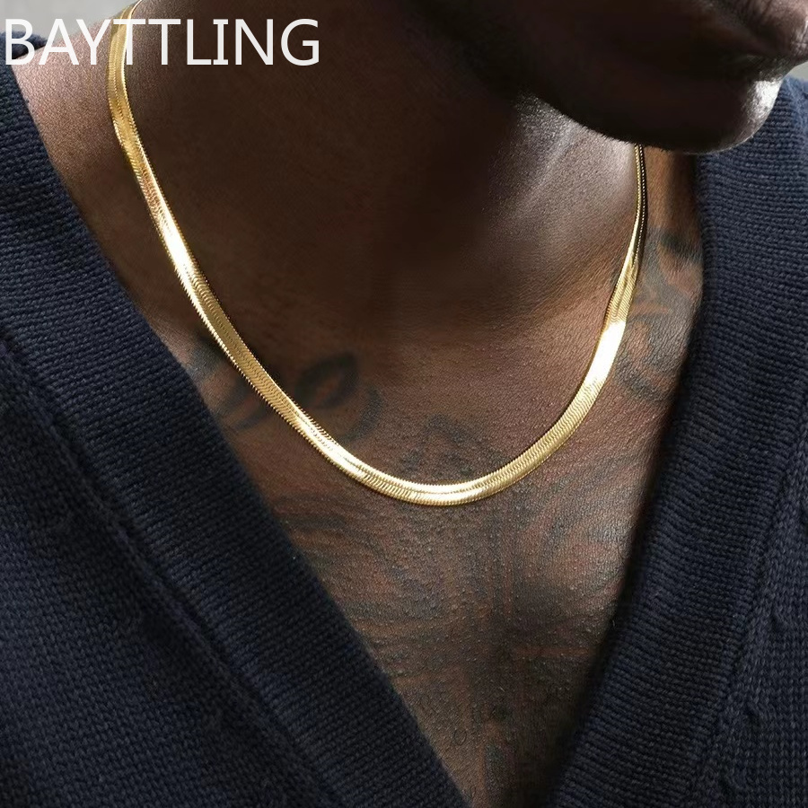 Men 925 sterling silver Gold 4 - مراجعة Men Accessories For Gift وسعره