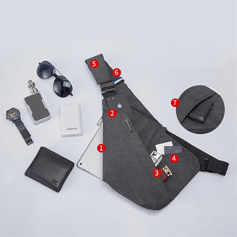 Anti-theft Shoulder Crossbody  - مراجعة Men Accessories Box وسعره