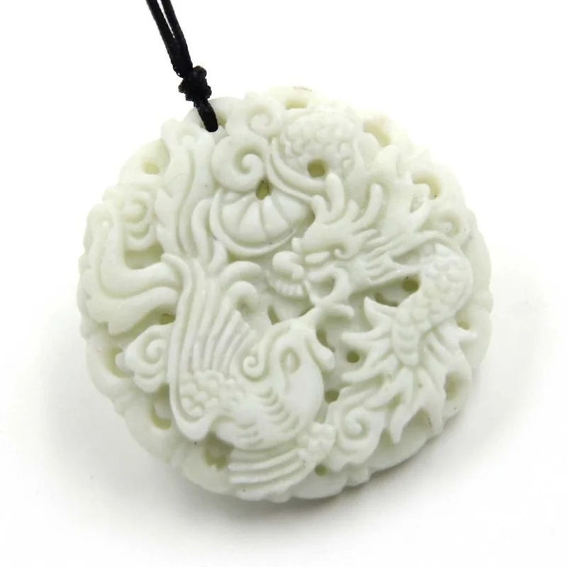 Natural White jade Dragon Phoe - مراجعة Men Accessories For Hand وسعره
