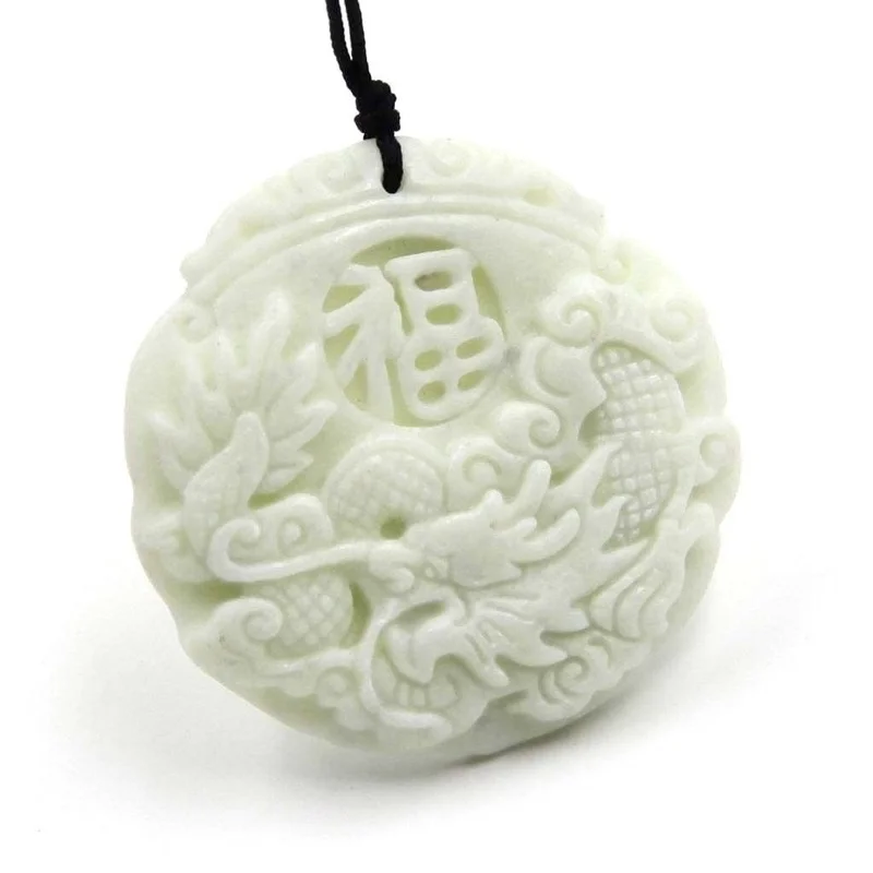 Natural White jade Dragon Phoe - مراجعة Men Accessories For Hand وسعره