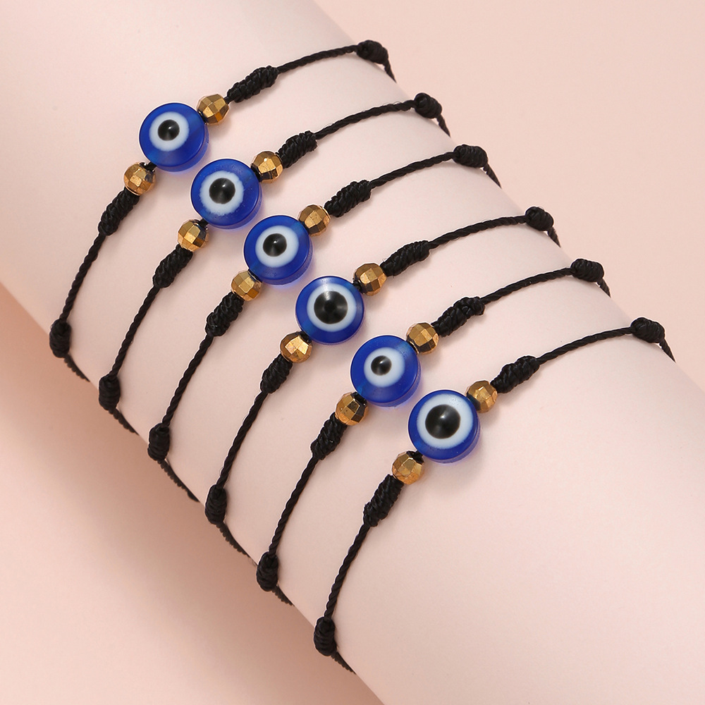 6Pcs Blue Evil Eye Bracelets S - مراجعة Men Accessories Evil Eye وسعره