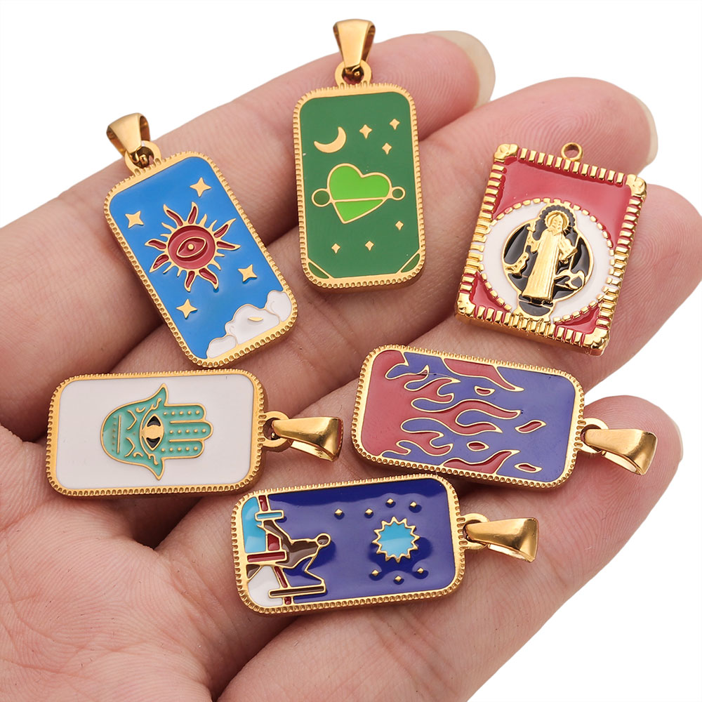 5pcs Stainless Steel Enamel Ta - مراجعة Men Accessories Evil Eye وسعره
