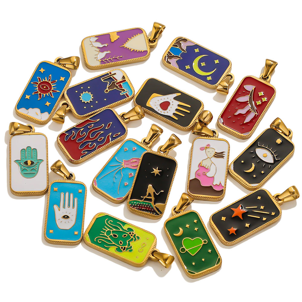5pcs Stainless Steel Enamel Ta - مراجعة Men Accessories Evil Eye وسعره