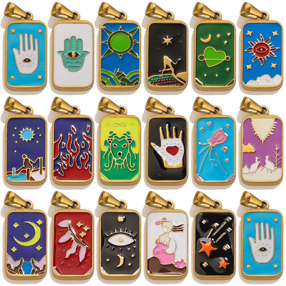 5pcs Stainless Steel Enamel Ta - مراجعة Men Accessories Evil Eye وسعره