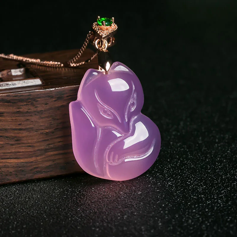 Natural Purple Agate Fox Penda - مراجعة Men Accessories For Hand وسعره