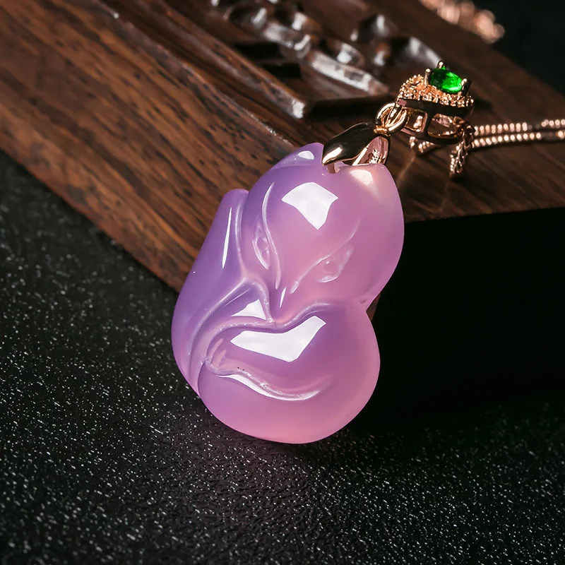 Natural Purple Agate Fox Penda - مراجعة Men Accessories For Hand وسعره