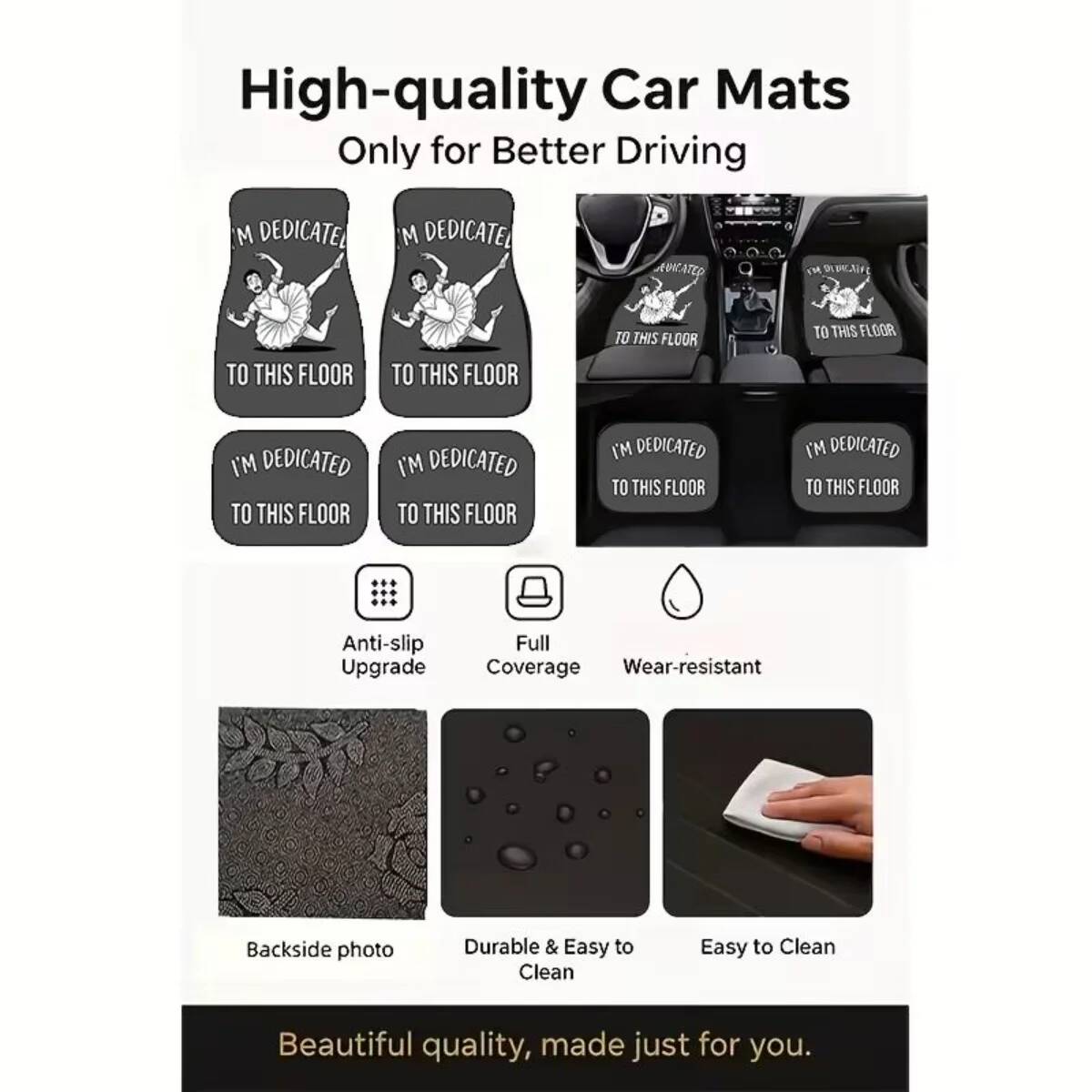 4Pcs Anti-Slip Car Floor Mats  - مراجعة Men'S Accessories Vans وسعره