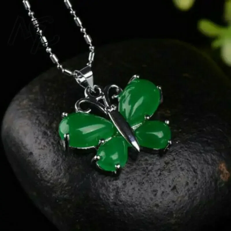 S925 Silver Green Jade Butterf - مراجعة Men Accessories For Hand وسعره