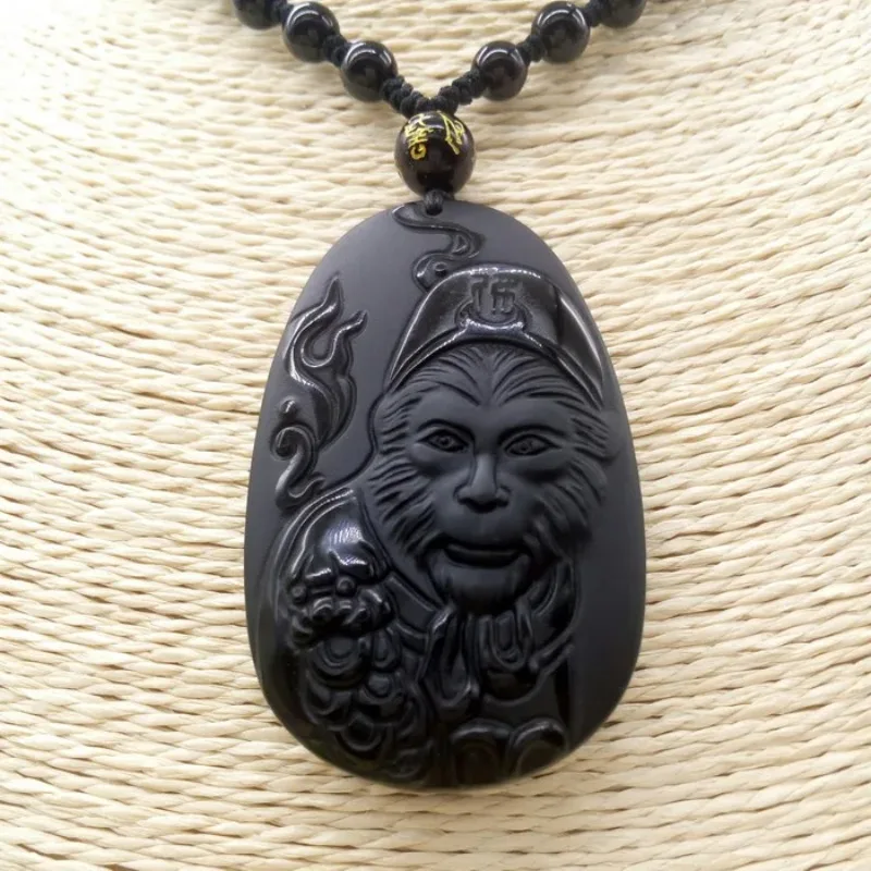 Natural Obsidian Sun WuKong Pe - مراجعة Men Accessories For Hand وسعره
