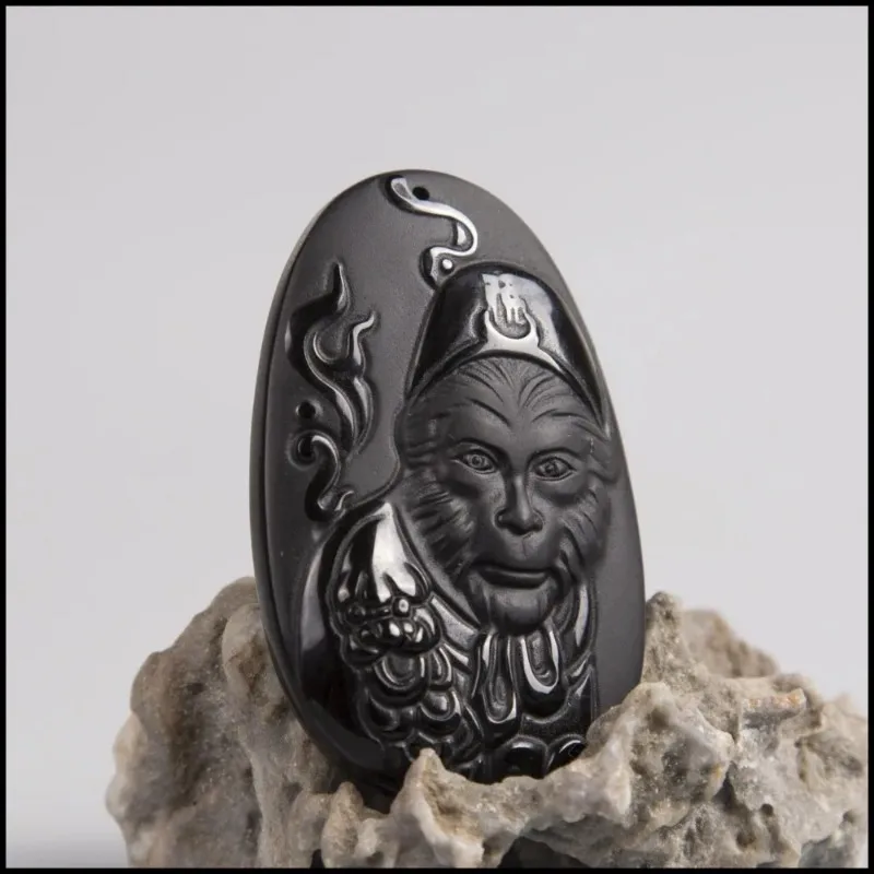 Natural Obsidian Sun WuKong Pe - مراجعة Men Accessories For Hand وسعره