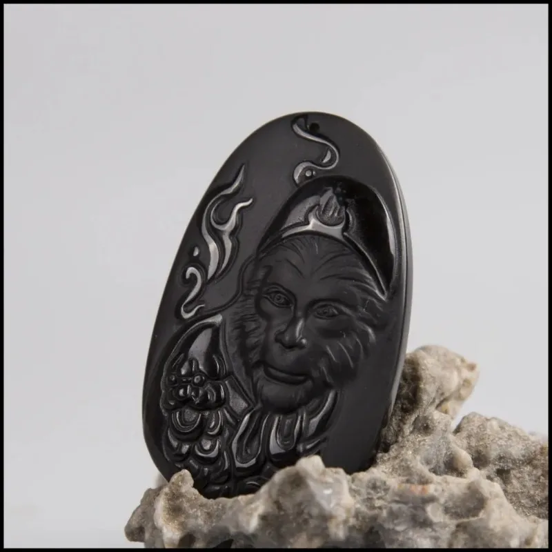 Natural Obsidian Sun WuKong Pe - مراجعة Men Accessories For Hand وسعره