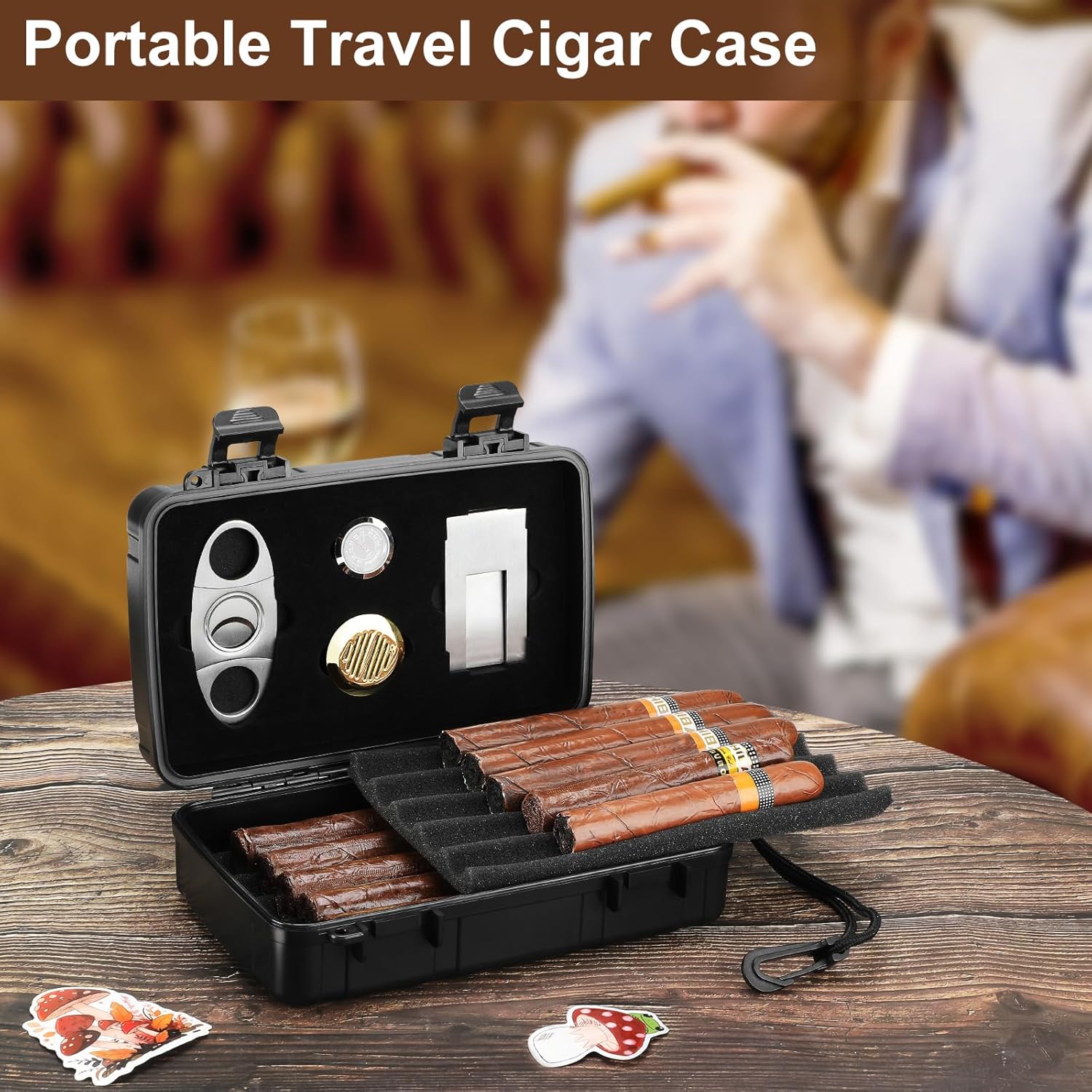 Portable Cigar Humidor Holds 1 - مراجعة Men'S Accessories وسعره