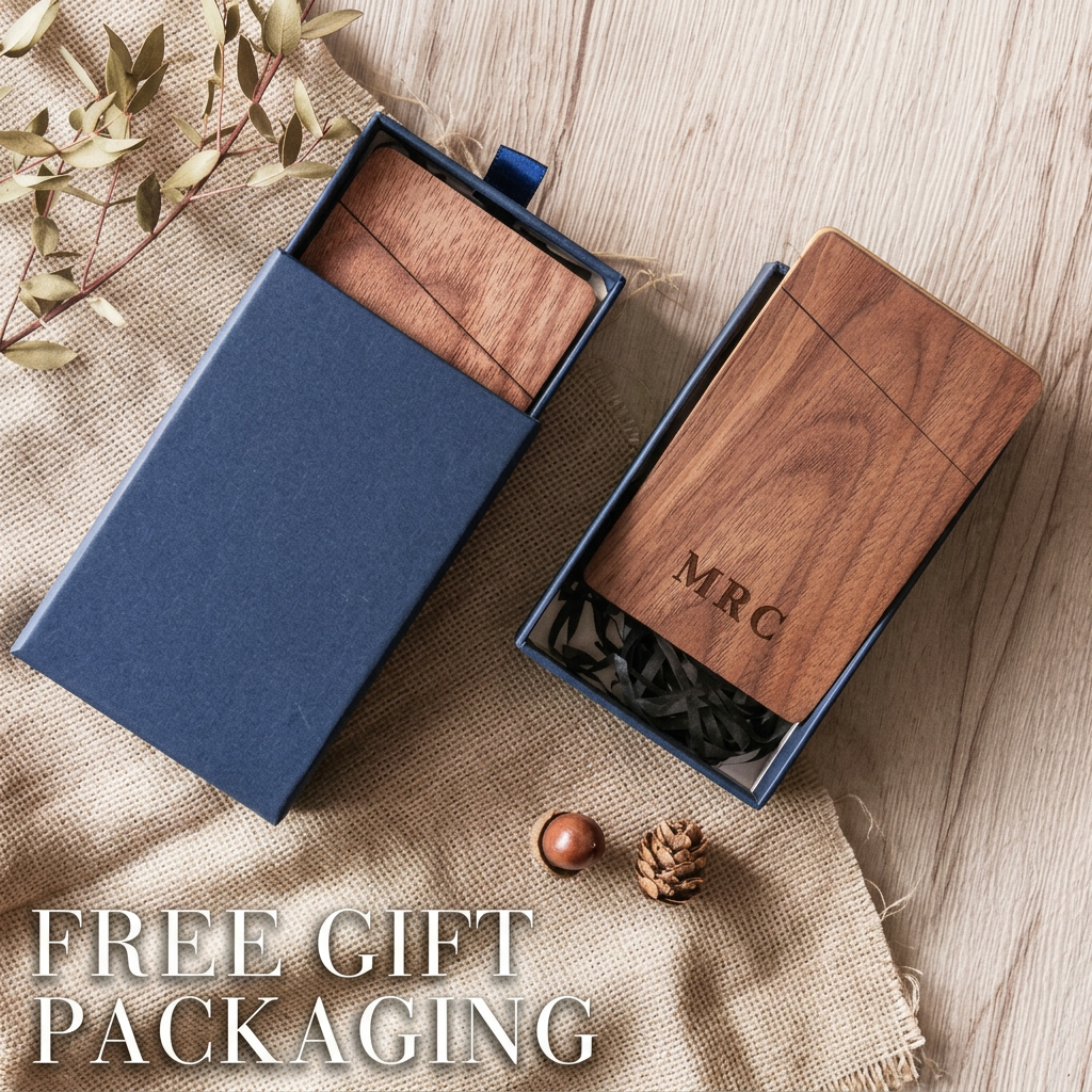 Business Card Holder Wooden Of - مراجعة Men'S Accessories Case وسعره