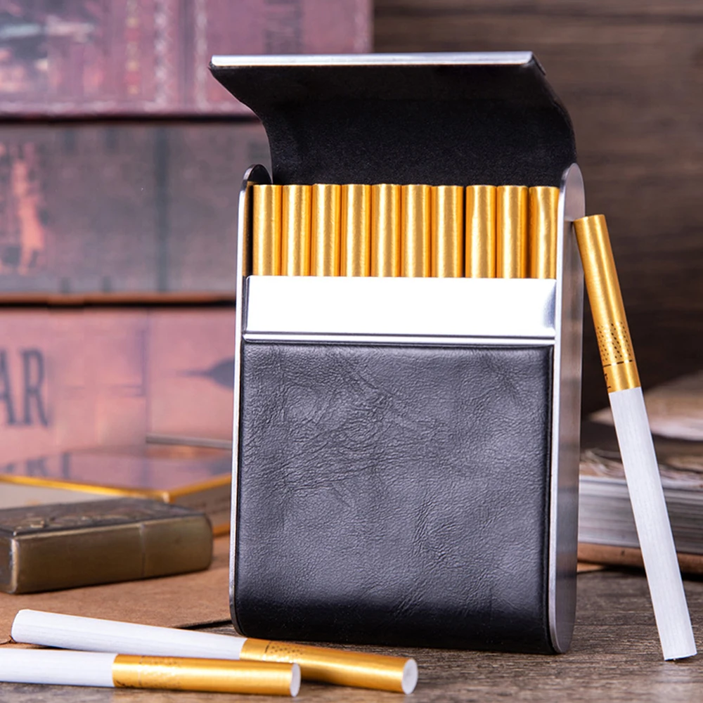 Leather Metal Cigarette Case,  - مراجعة Men Accessories Box وسعره