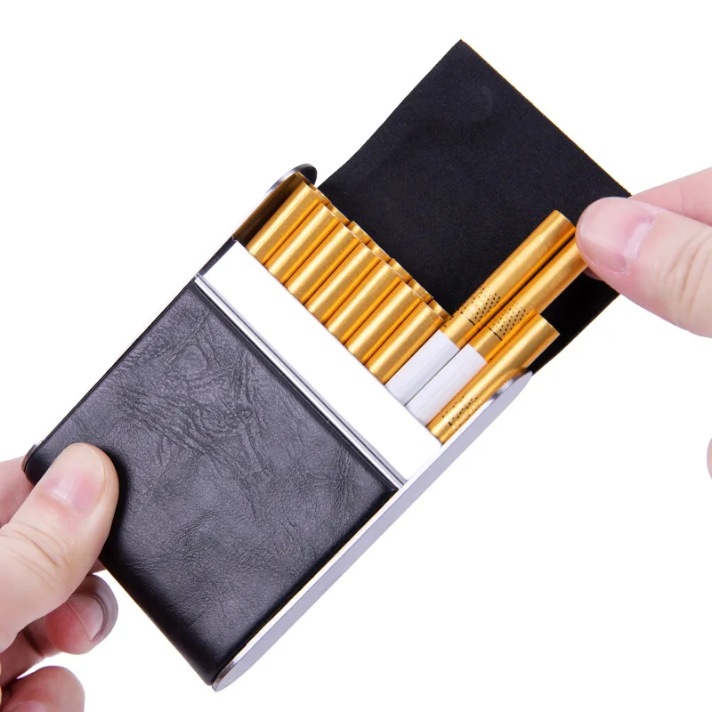 Leather Metal Cigarette Case,  - مراجعة Men Accessories Box وسعره