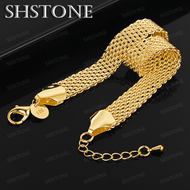 Hot 18k Gold Mesh Chain Square - مراجعة Men'S Accessories Trending وسعره